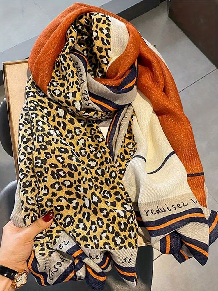 Takeoutsome Women Fall Winter Scarf Classic Leopard Print Scarf Warm Soft  Chunky Large Blanket Wrap Shawl Scarves 1 Pack