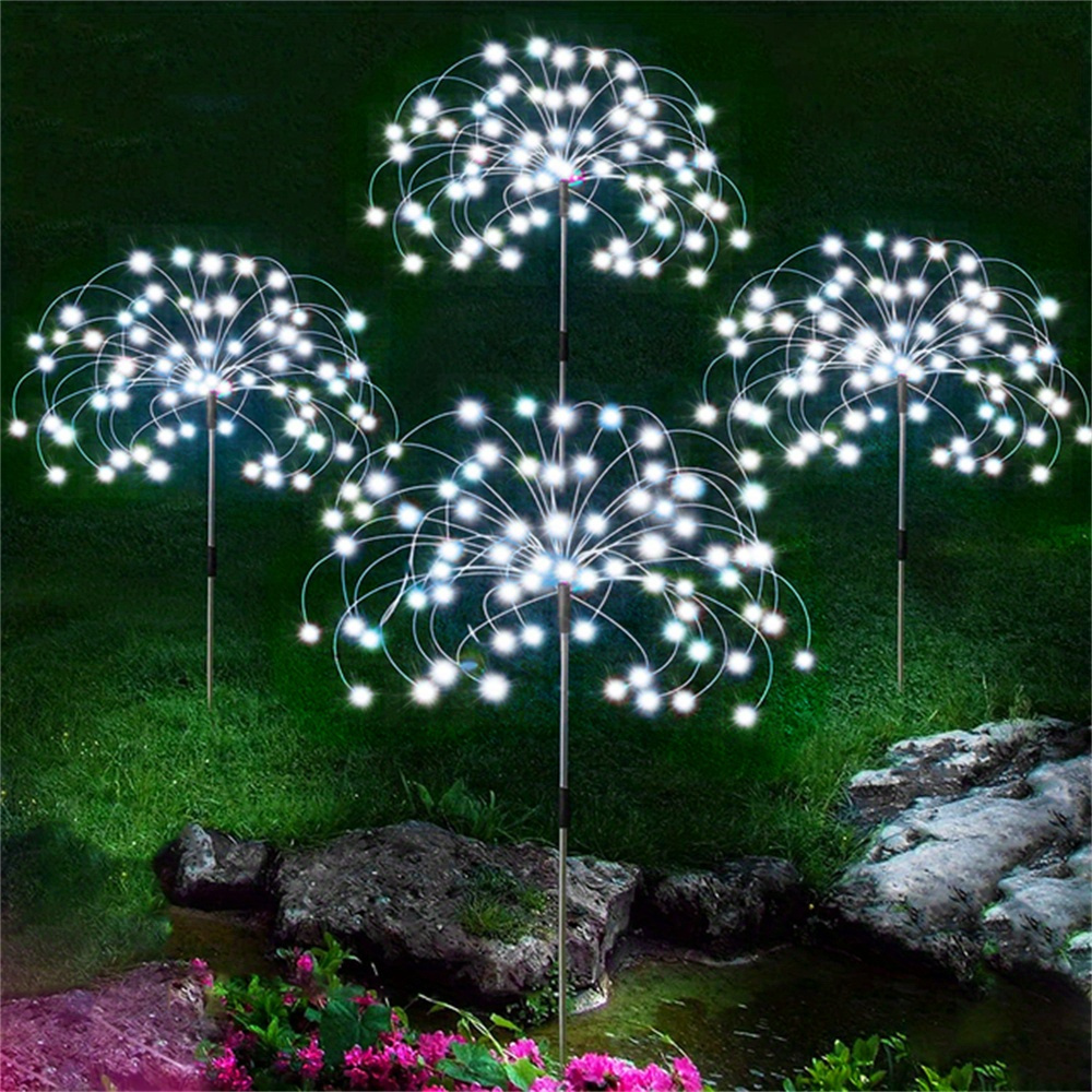 Guirlande lumineuse en forme de feu d'artifice à énergie  solaire,imperméable,8 Modes d'éclairage,luminaire décoratif d'extérieur,idéal  pour un jardin,une pelouse, - Type Colorful-120 lights-8 modes