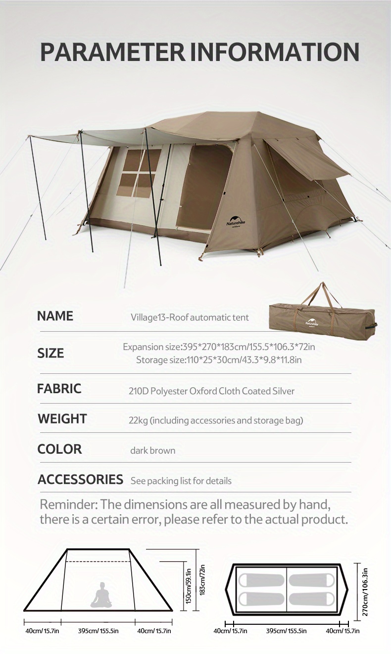 village 13 automatic tent two bedrooms   living room tent for camping Product details 5