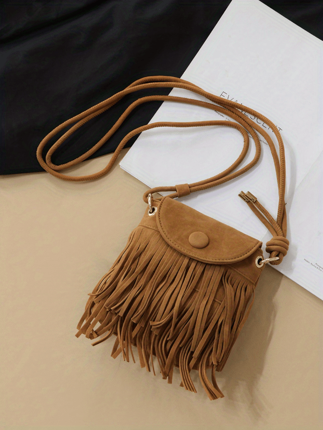 Ralph Lauren Brown Leather Fringe Flap Crossbody Bag Ralph Lauren