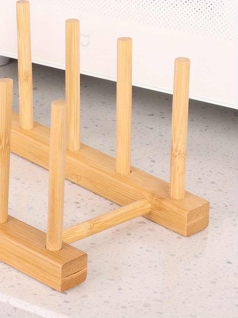 SOPORTE PARA PLATOS MADERA BAMBOO 33x14x8CM NATU — Deco Hogar