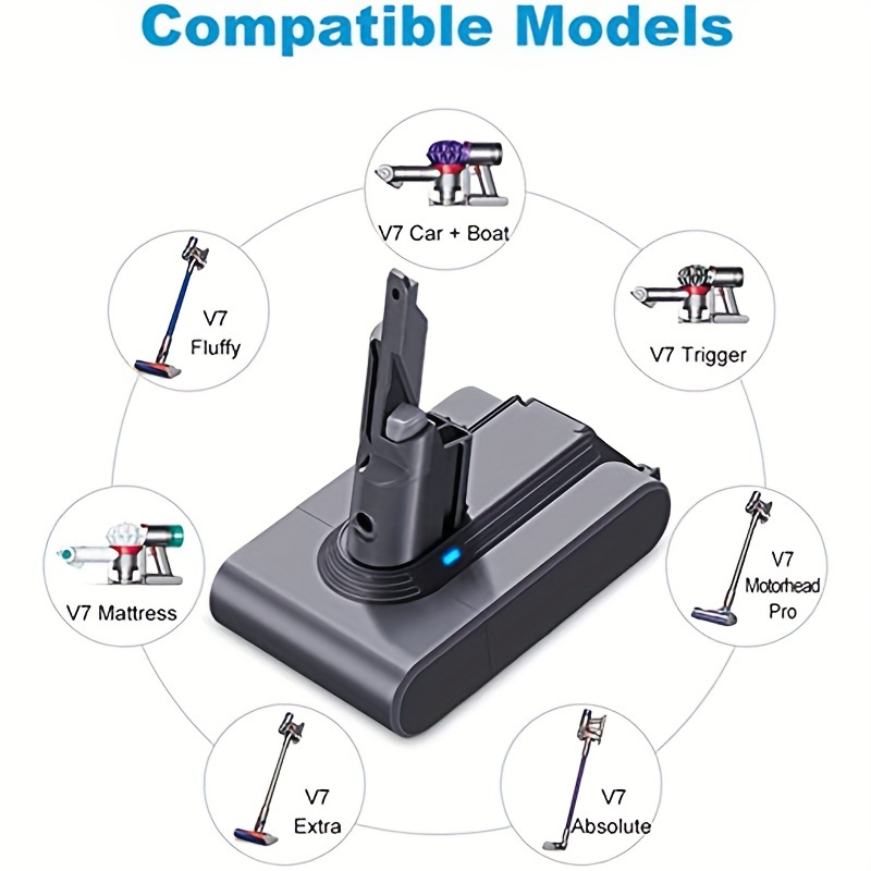 Vacuum Cleaner Replacement Rechargeable Battery For Dyson V7 21.6V 4.0Ah  Li-lon