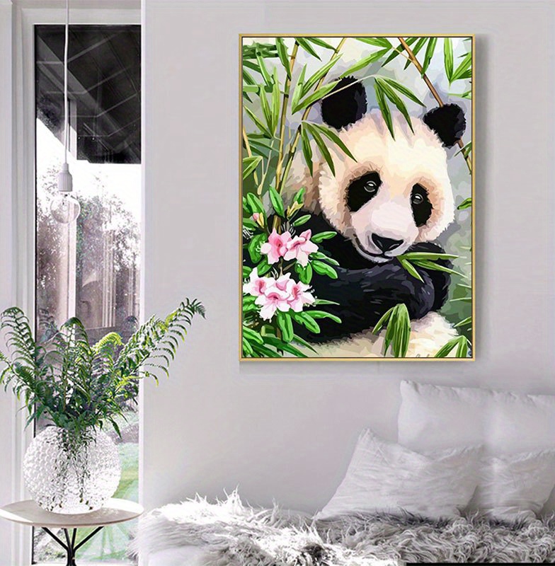 1pc fai da te grande panda modello animale set pittura diamante  artificiale, mosaico decorativo artigianato arte parete, decorazioni per la  casa