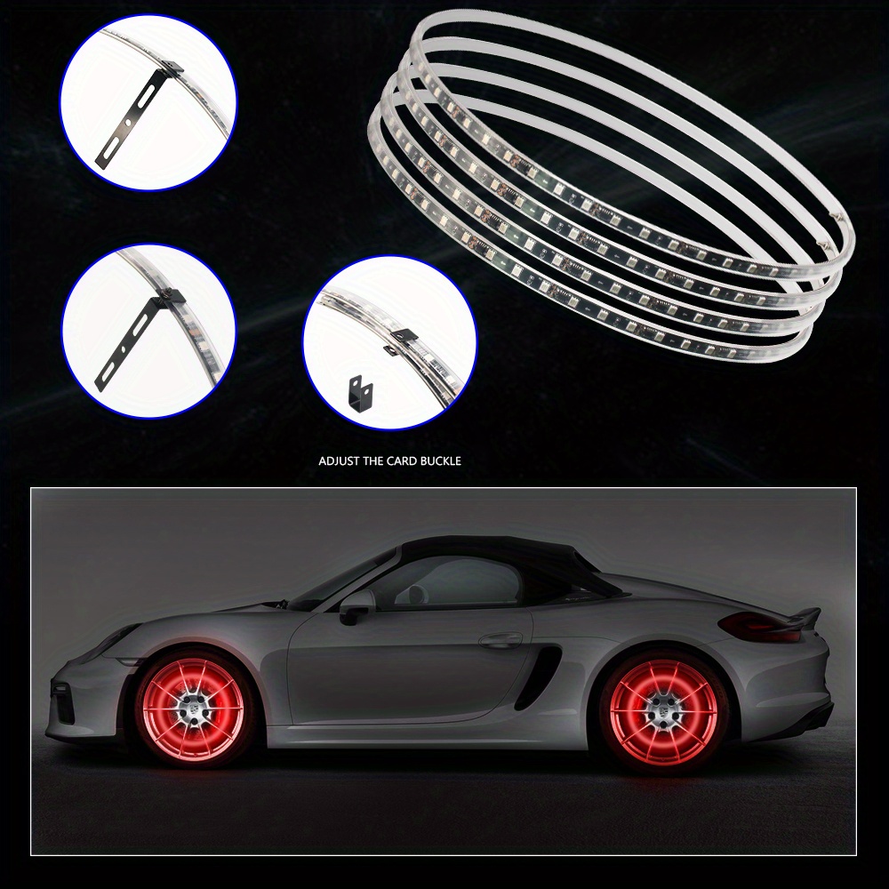 Car Wheel Hub Lights Seven color Wheel App Remote Control Temu