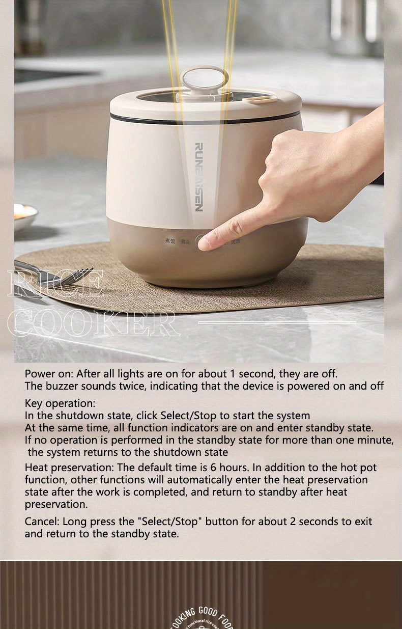 us plug 1 8l multi function electric cooker non stick electric cooker fast cooker suitable for cooking details 10