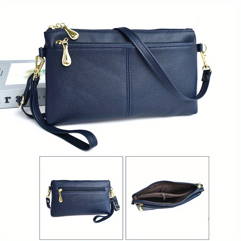Fashion Crossbody Bag Women Double Zipper Clutch Purse - Temu