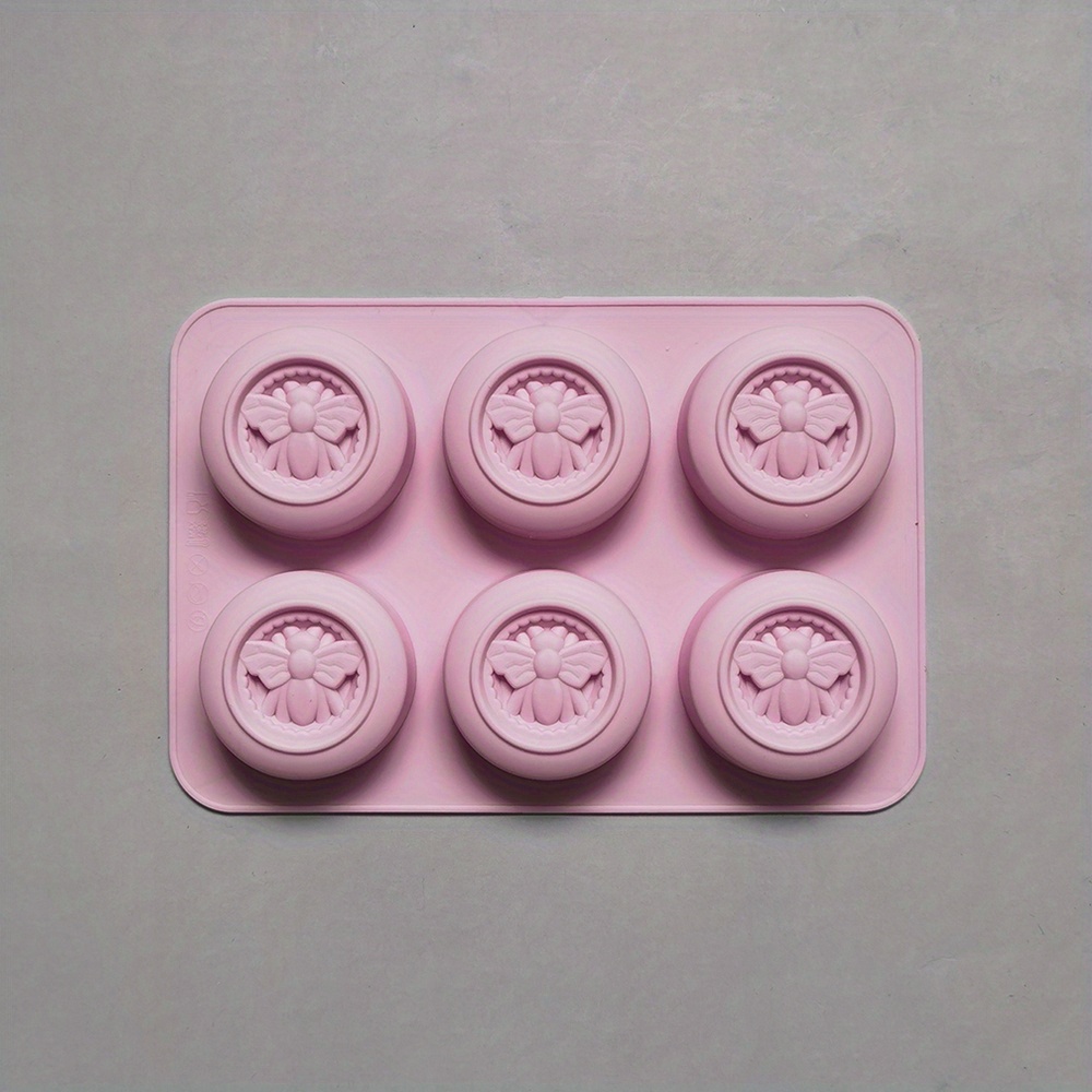 Image of 1pc 6 Holes Circular Mold, Diy Silicone Soap Mold, Handmade Honeycomb Soap Essential Oil Soap Milk Soap Mold