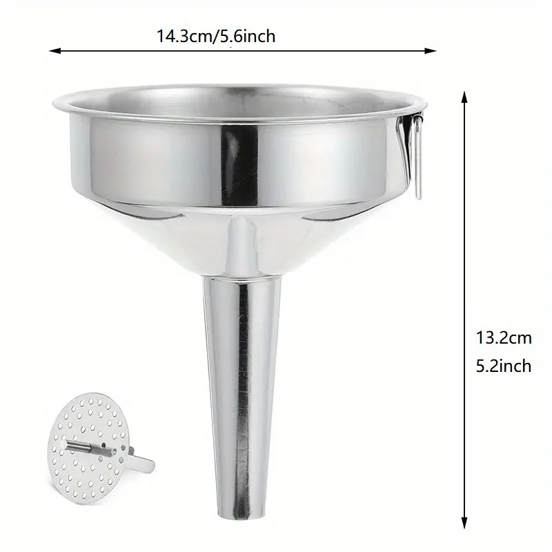 Metal Stainless Steel Funnel Large And Small Funnel Food - Temu