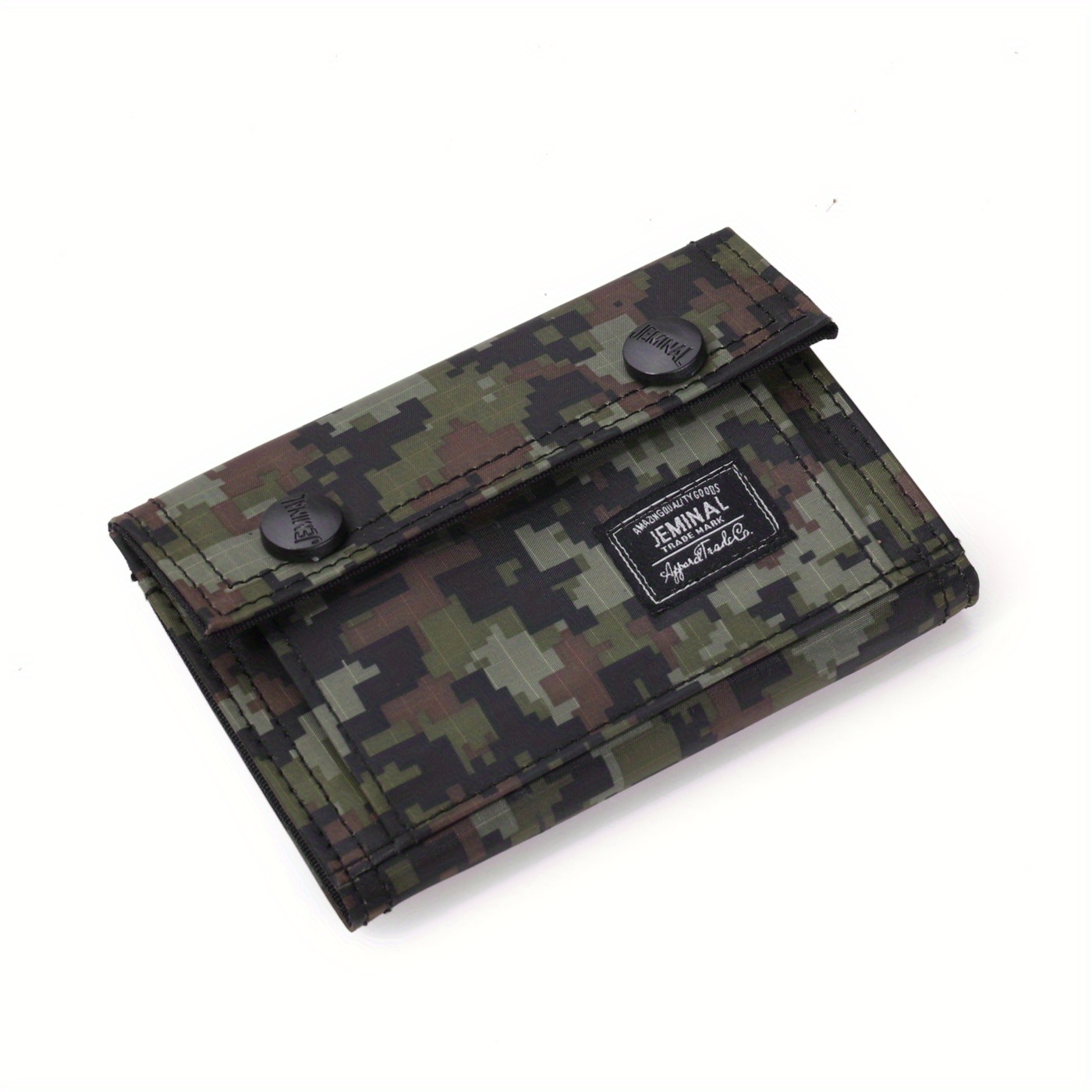 Men's Trifold Canvas Chain Wallet Zipper Card Holder