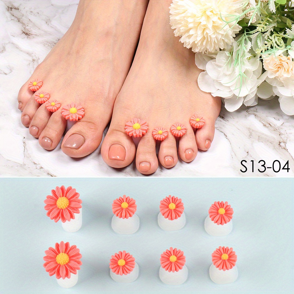  Beavorty 18 pcs Silicone Toe Spacers silicone nail separators  nail tool nail art kit finger separation tool DIY toe spacers nail polish  toe separators flower Straightener Miss manicure : Beauty