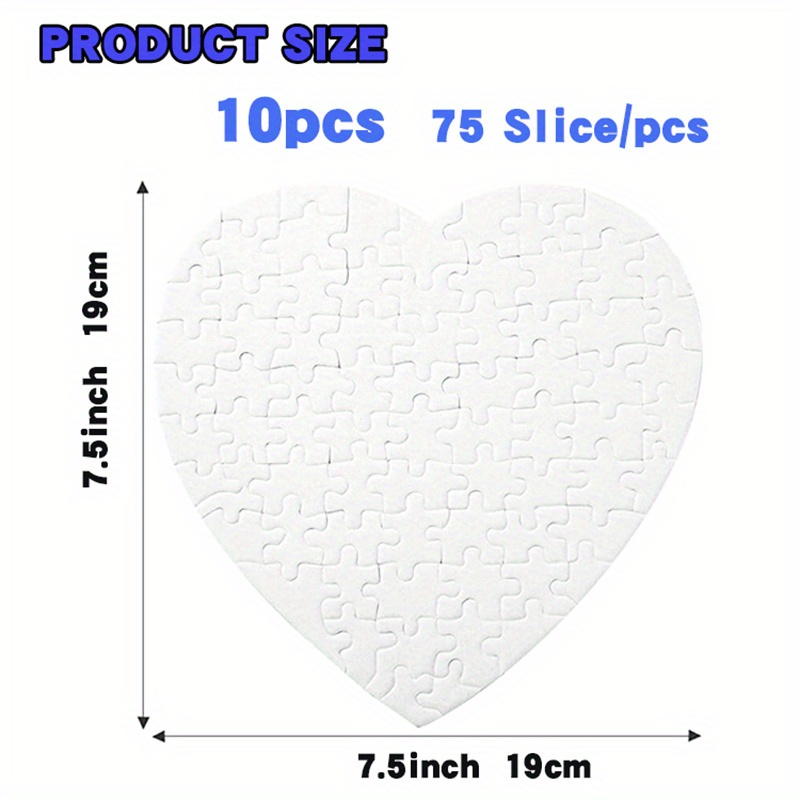 Lit Paper 12 Sets Sublimation Jigsaw Puzzle Blanks Combo 2 Shape Heart Circle - DIY Heat Press Transfer Crafts 82 42 Slices Thermal Transfer Blank