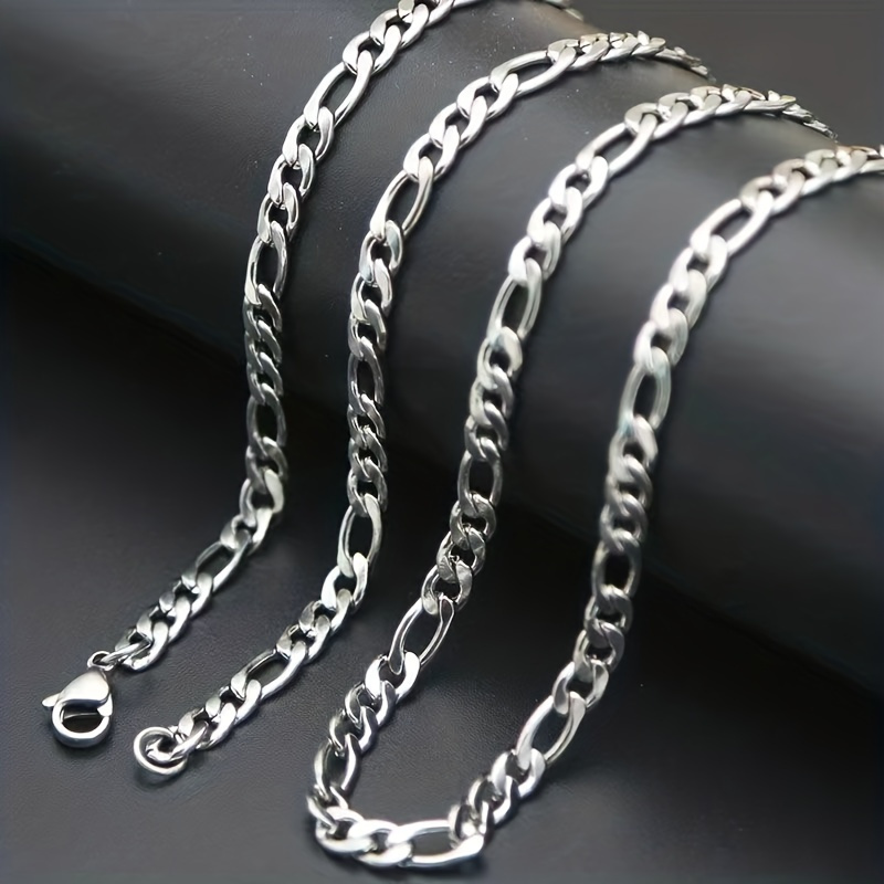 

1pc Stainless Steel Cuban Chain Fashion Trend Necklace Jewelry Accessories For Men And Women