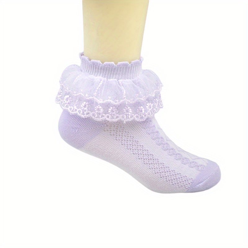 Baby Lace Solid Socks Girls Breathable Mesh Princess Sock Dance Socks