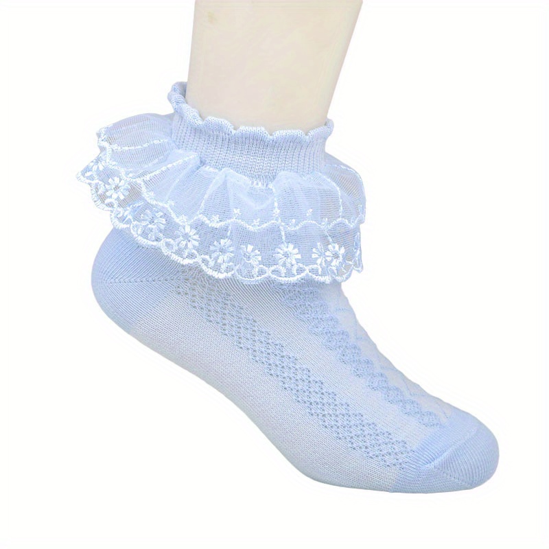 Baby Lace Solid Socks Girls Breathable Mesh Princess Sock Dance Socks