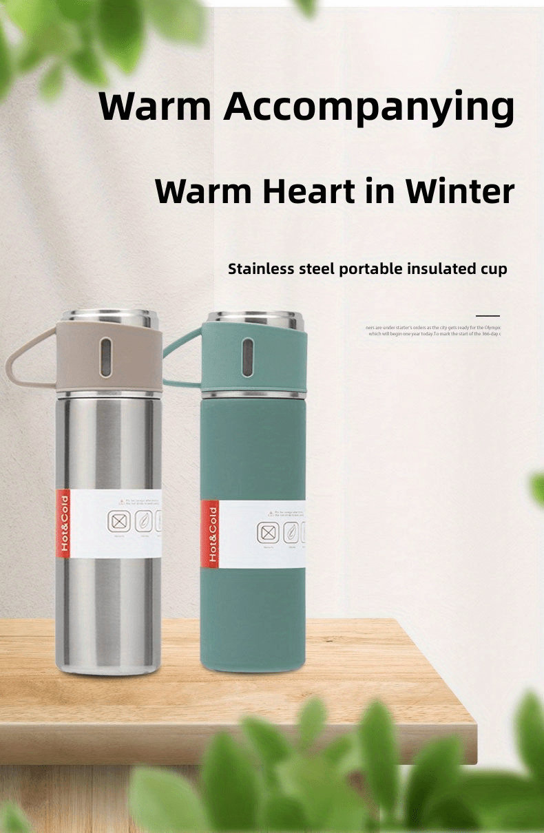 Stainless Steel Thermal Cup, With Gift Box Set, Double Layer Leakproof  Insulated Water Bottle, Keeps Hot And Cold Drinks For Hours, Suitable For  Cycling, Backpacking, Office Or Car, School, Party, Camping, Travel