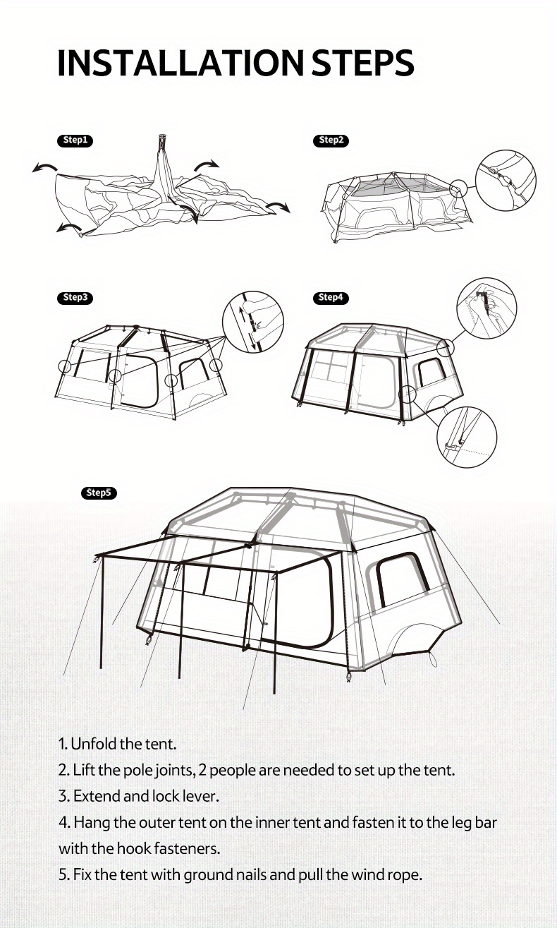 village 13 automatic tent two bedrooms   living room tent for camping Product details 7