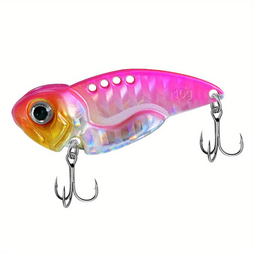 Metal Vib Fishing Lures Blade Hard Bait Two Treble Hooks - Temu