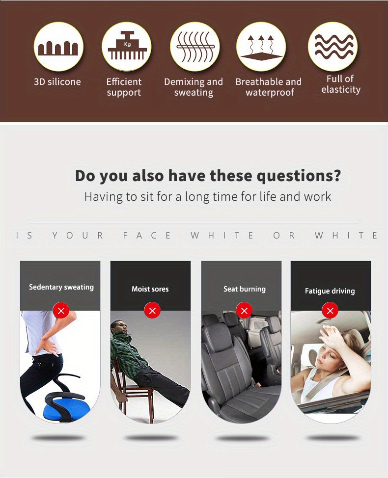 JSCARLIFE Universal Ventilated Car Seat Cushion With USB Interface Quick Cooling Three Speed Adjustable Seat Cushion Suitable Car Seats Home Office Chairs