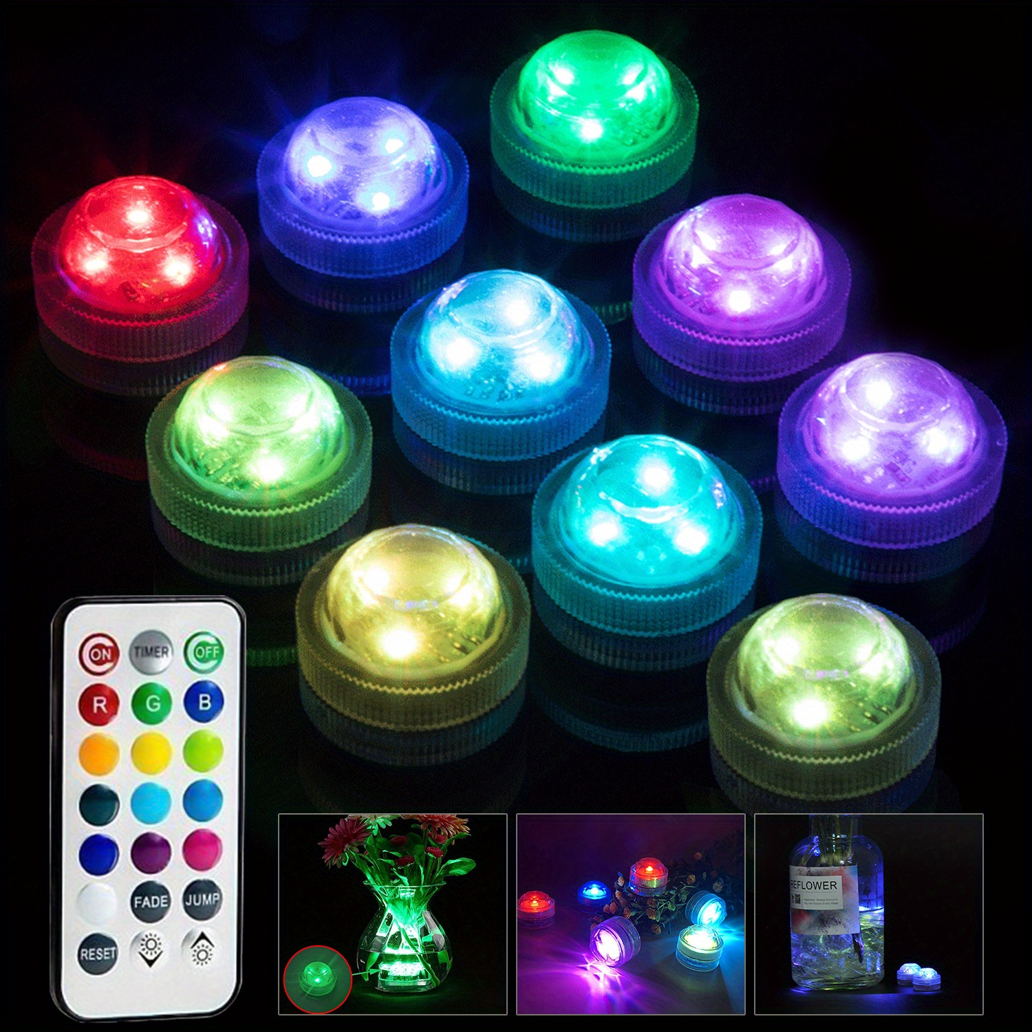 4Pcs Submersible LED Underwater Lights with Remote Controlled, Battery  Operated Waterproof Wireless Multi-Color Lights - Bed Bath & Beyond -  32546662