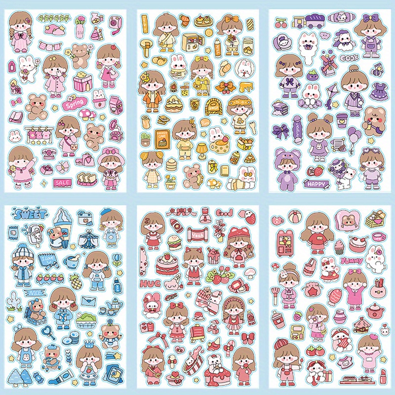 Cute Cartoon Party Series Stickers Pack Self adhesive - Temu