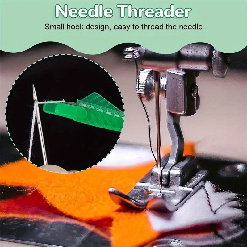 TEHAUX 50pcs Needle Threader Drawstring Threader Tool Holder Hand Machine  Sewing Tools Insertion Girls Small Sewing Machine Accessories Household