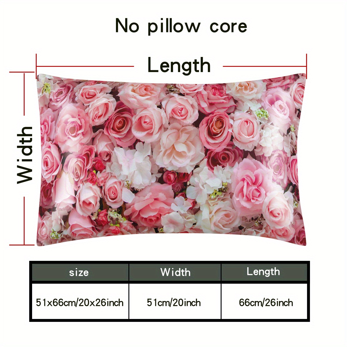 1pc satin pillowcase for hair and skin floral pattern pillowcase with envelope opening and closing 20 x 26inch details 1