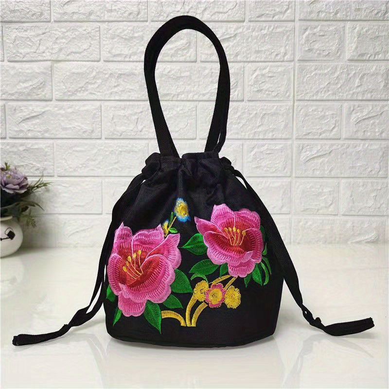 Ethnic Embroidered Purse Shoulder Strap Flower Crochet - Temu