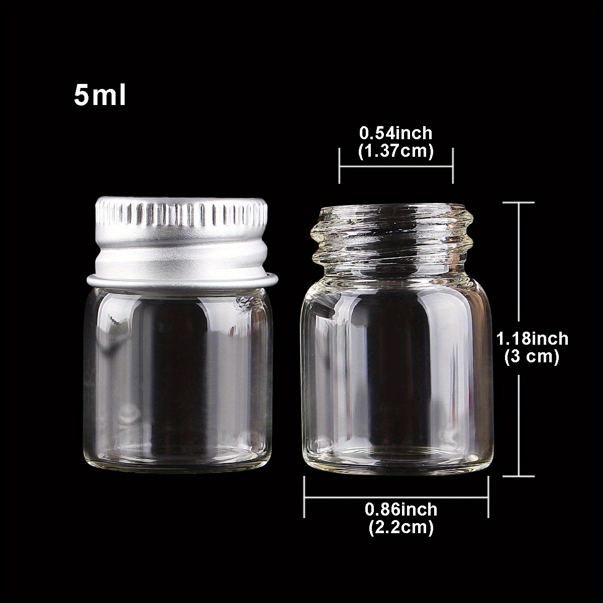 Mini bouteille en verre avec couvercle pivotant - 2 1/2oz (70ml) (6)
