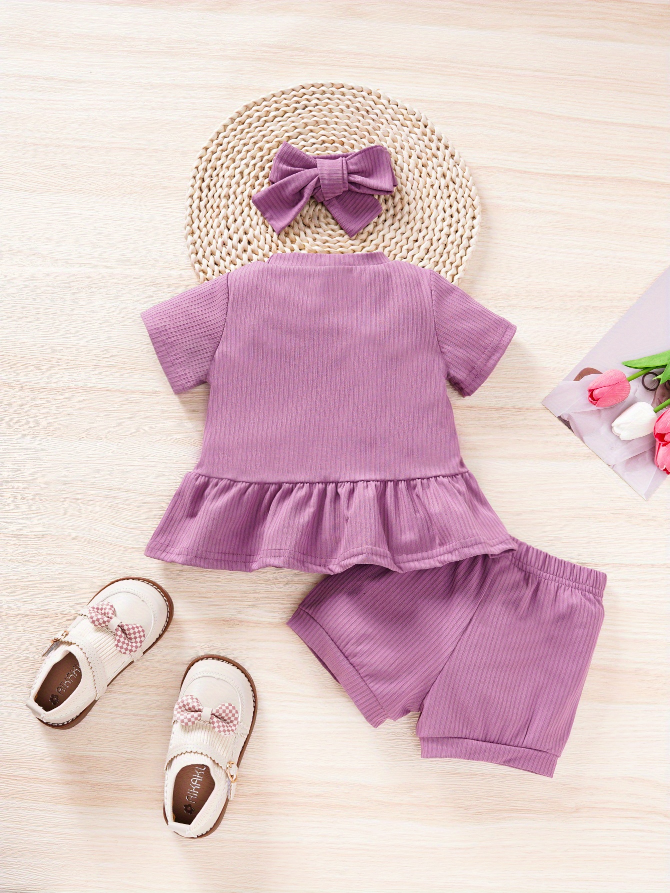 Baby Infant Girls Casual Plain Color Ruffle Hem T shirt Temu Norway