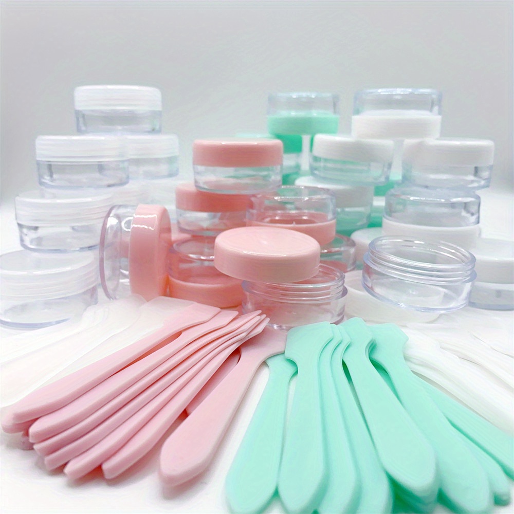 Mini Cosmetic Jars Spatulas Perfect Storing Organizing Temu
