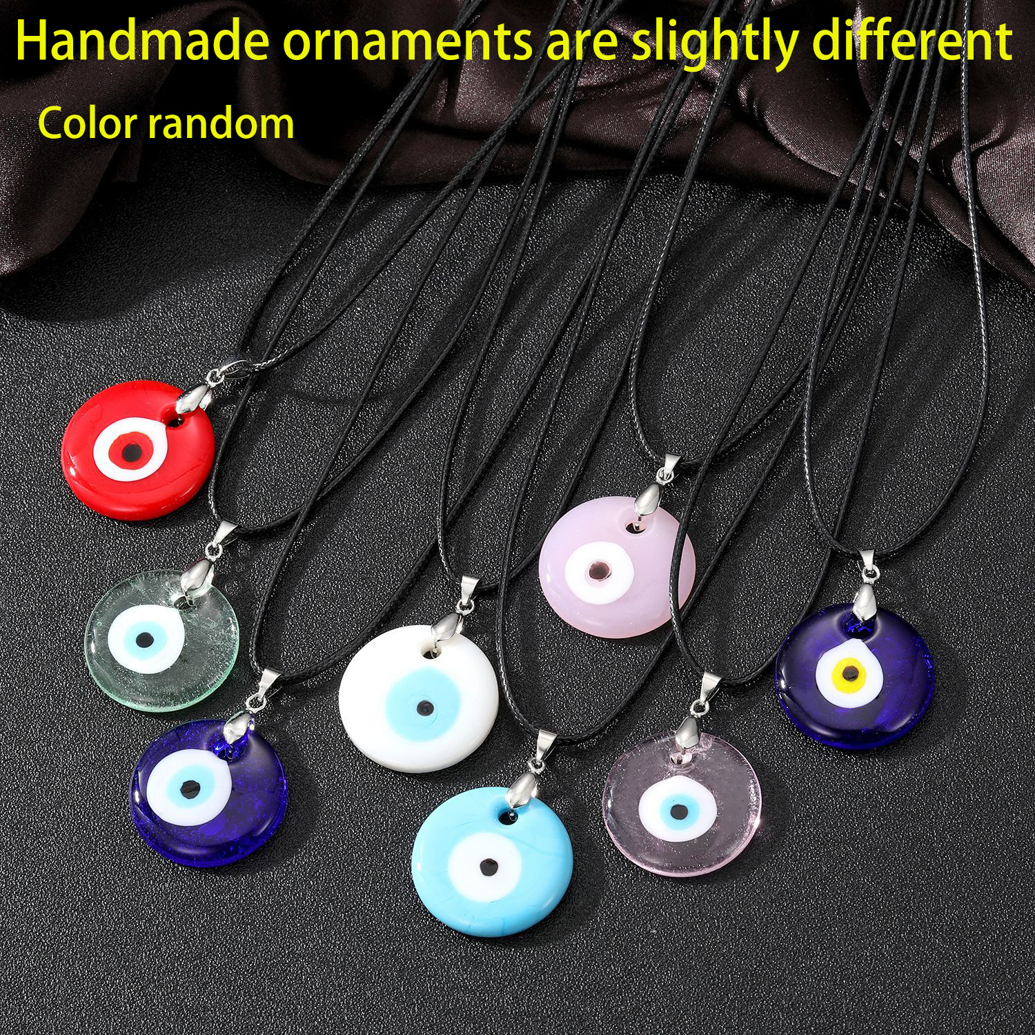 Glass hot sale eye necklace