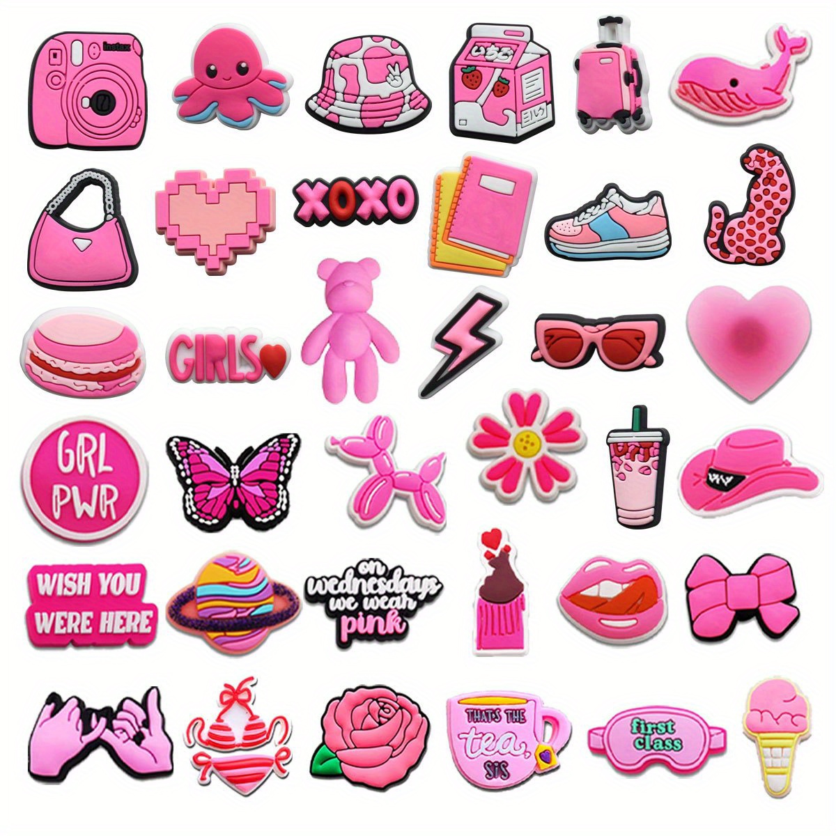 Pack 45 Adornos Para Crocs – Pins Decorativos, PVC, Personaliza Zuecos Y Sandalias