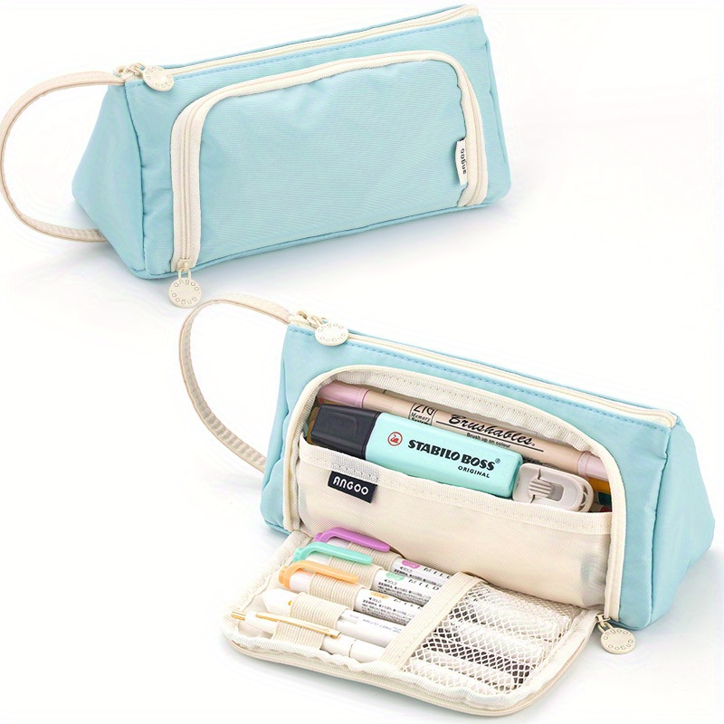 JUNZAN Astuccio Grande Capacità Bohémien In Nylon – Porta Penne E Trousse Multiuso