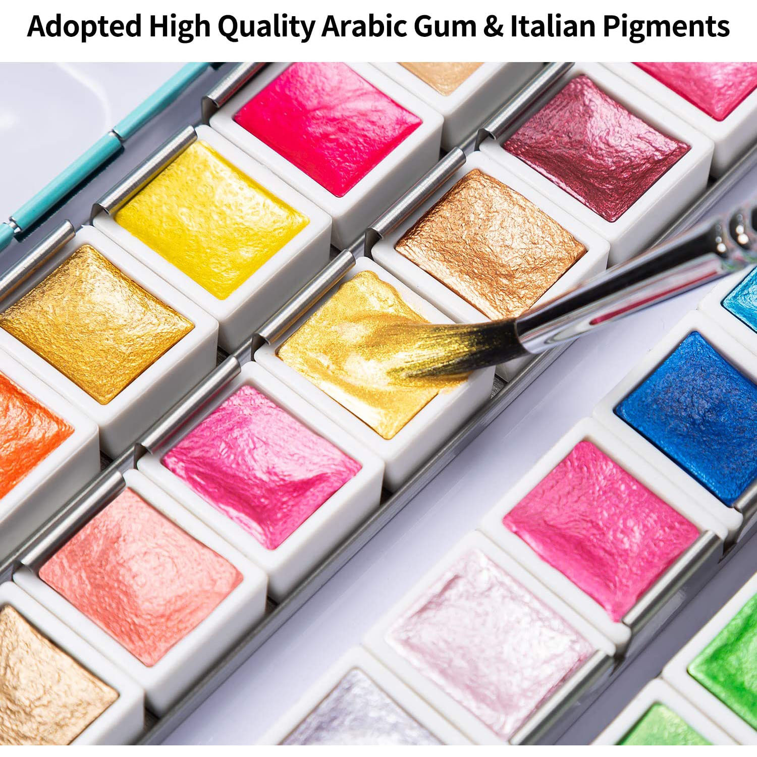 Professional 12/24/48 Colors Pearlescent Watercolor Paints Temu