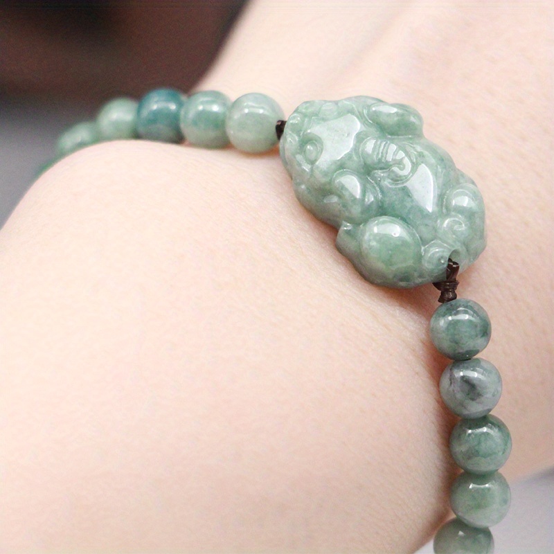 Jade Small Pixiu Hand String Jade Jade Bead Bracelet Temu