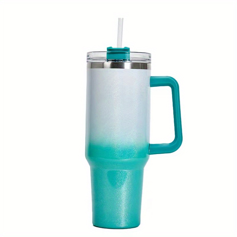 Sekirou 40 oz Tumbler with Handle and Straw Lid, Large  Insulated Quencher Stainless Steel Metal Water Bottle, with Leak Proof Lid,  Metal Straw and Flexible Straw Tip (A-Stormy Sea Blue)