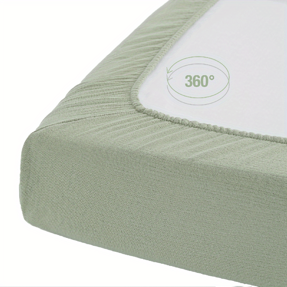 green   fitted sheet muslin fitted   cotton crib sheets for baby boys girls solid color toddler bed sheets for standard crib and toddler mattresses 28 x52 x8 details 4