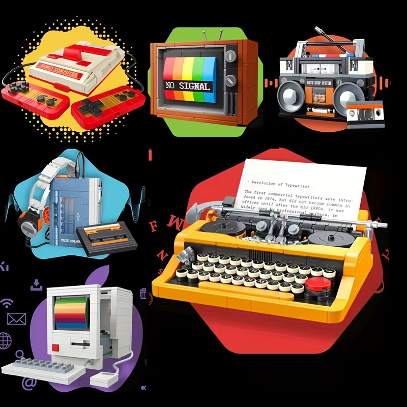 820PCS Typewriter Building Blocks Classic Creative Ideas Machine Retro  Micro Building Blocks Toy For Adults Kid Christmas Gifts - AliExpress