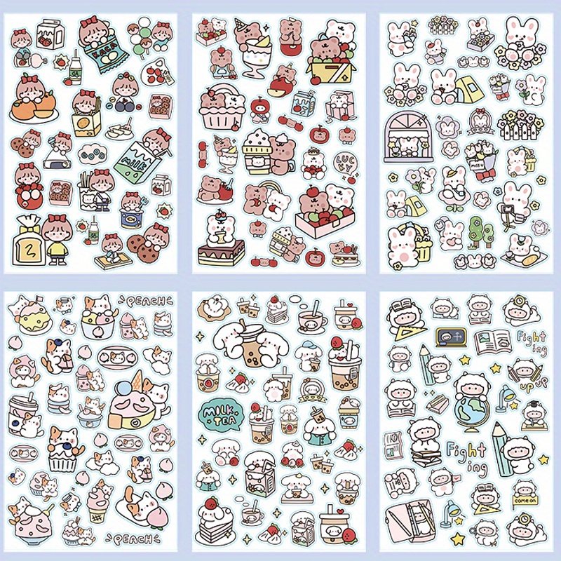 Cartoon Girl Scrapbook Stickers Pack -100 Sheets PET Cute Sticker for  Journals Scrapbook Laptop DIY 