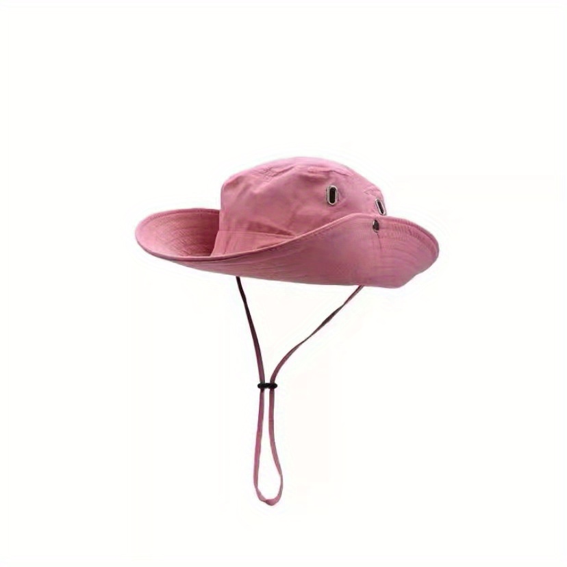 Solid Color Foldable Uv Protection Wide Brim Bucket Hat Sun Protection ...