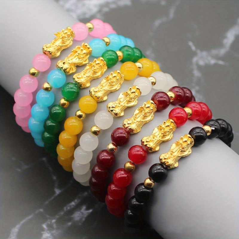 imitation agate bracelet pixiu bead bracelet bangle gifts details 0