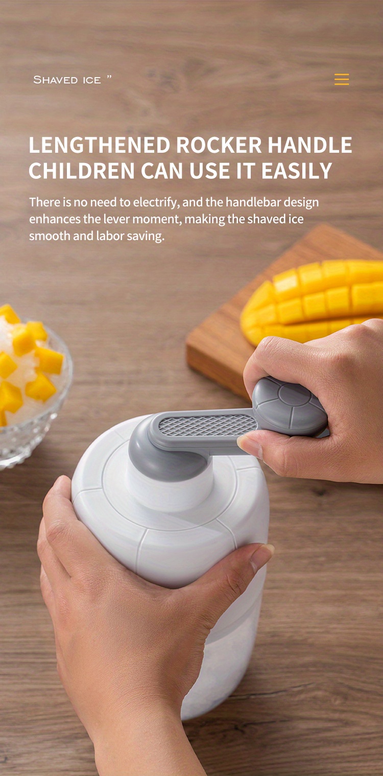 Portable Manual Ice Crusher Shaved Ice Machine Kitchen Bar - Temu