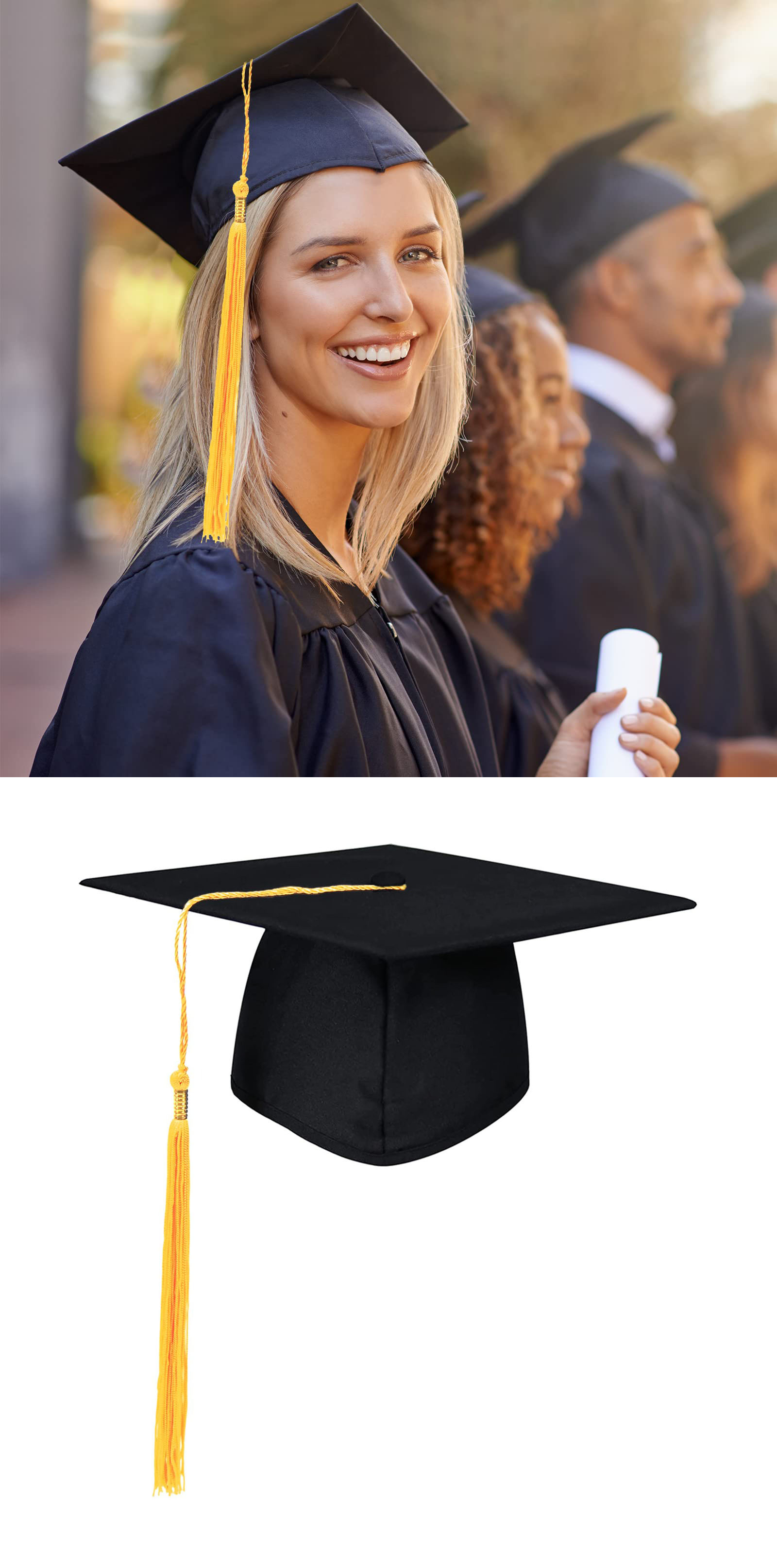 graduation hats Graduation cap Black Adjustable Adults Student