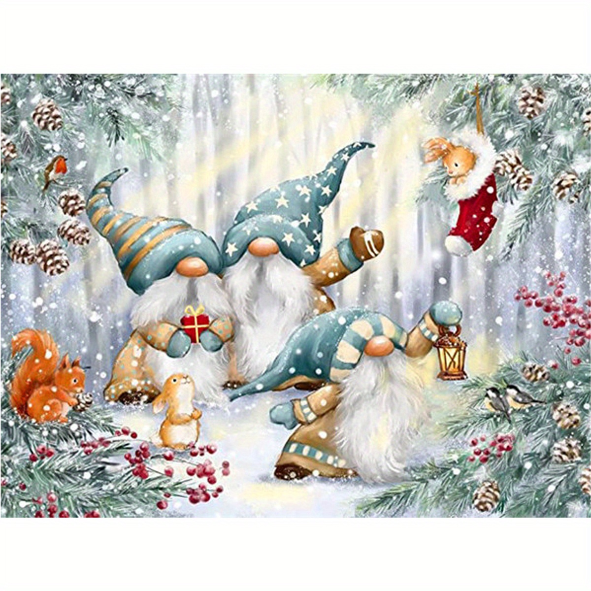 Christmas Diamond Painting Kits DIY 5D Full Drill Gnome Diamond Painting,  Christmas Diamond Art for Adults Kids, Christmas Craft Diamond Painting for