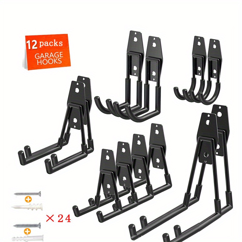 Rubber Coated Metal J-Hooks - 2 Pack