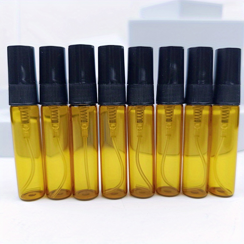 8 個黄褐色ミニ詰め替え香水アトマイザーボトルトラベルサイズガラス