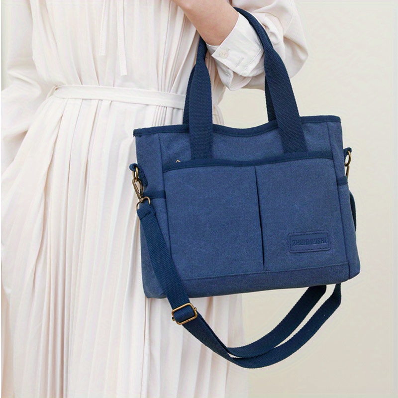 Plain Canvas Zip Crossbody Bag