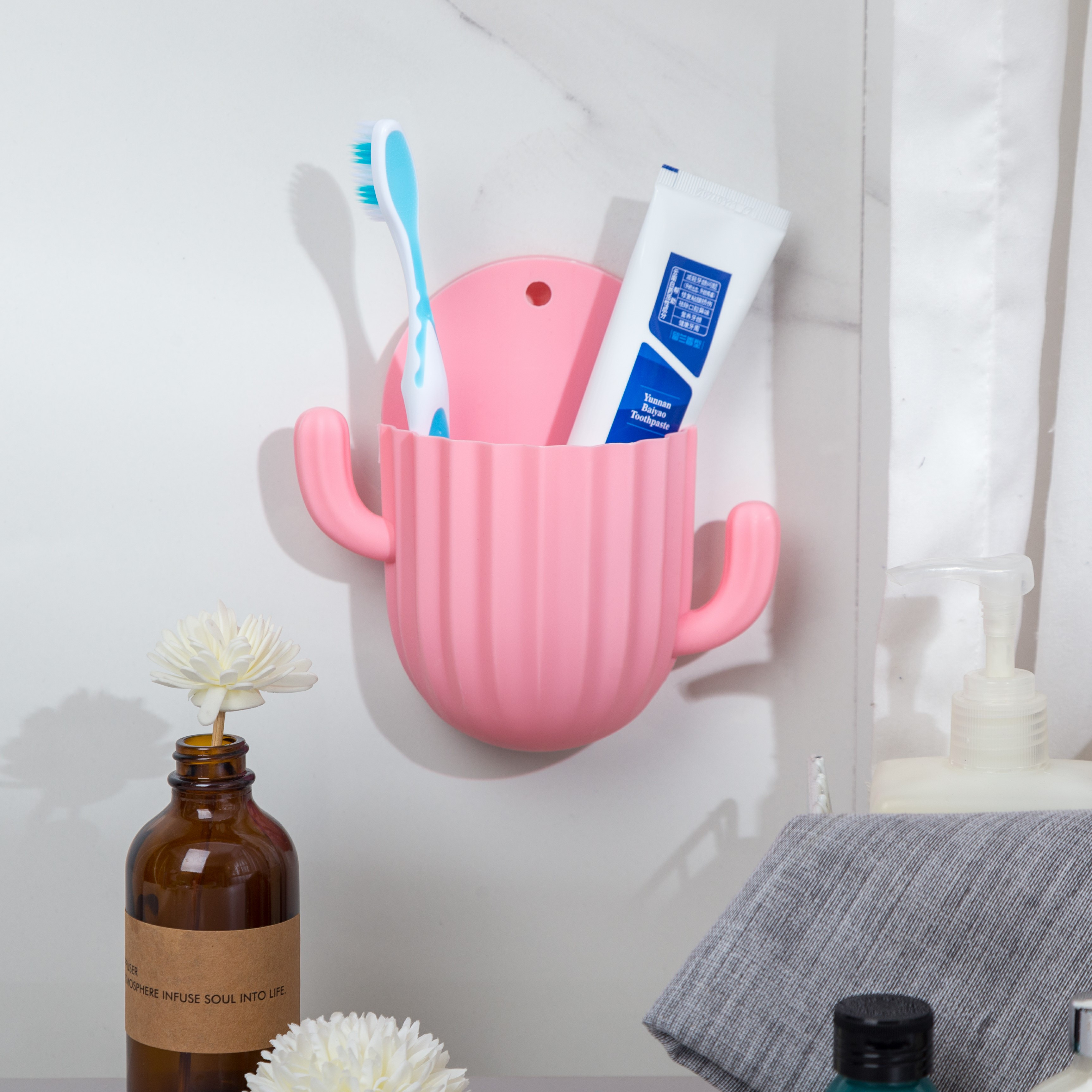 Cosmetics Storage Container Toothbrush Storage Rack Wall Temu Australia