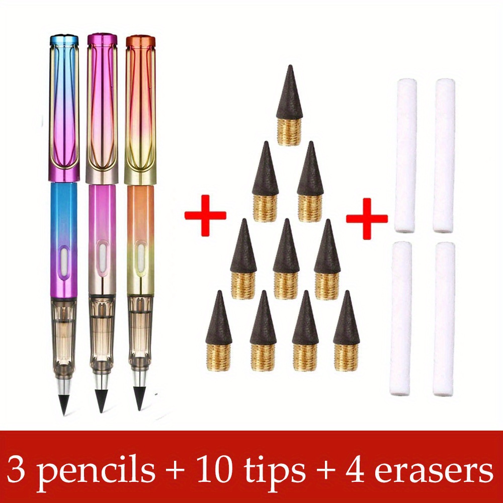 Eternal Pencil - Ensemble de 4 crayons magiques sans encre longue durée -  Crayon