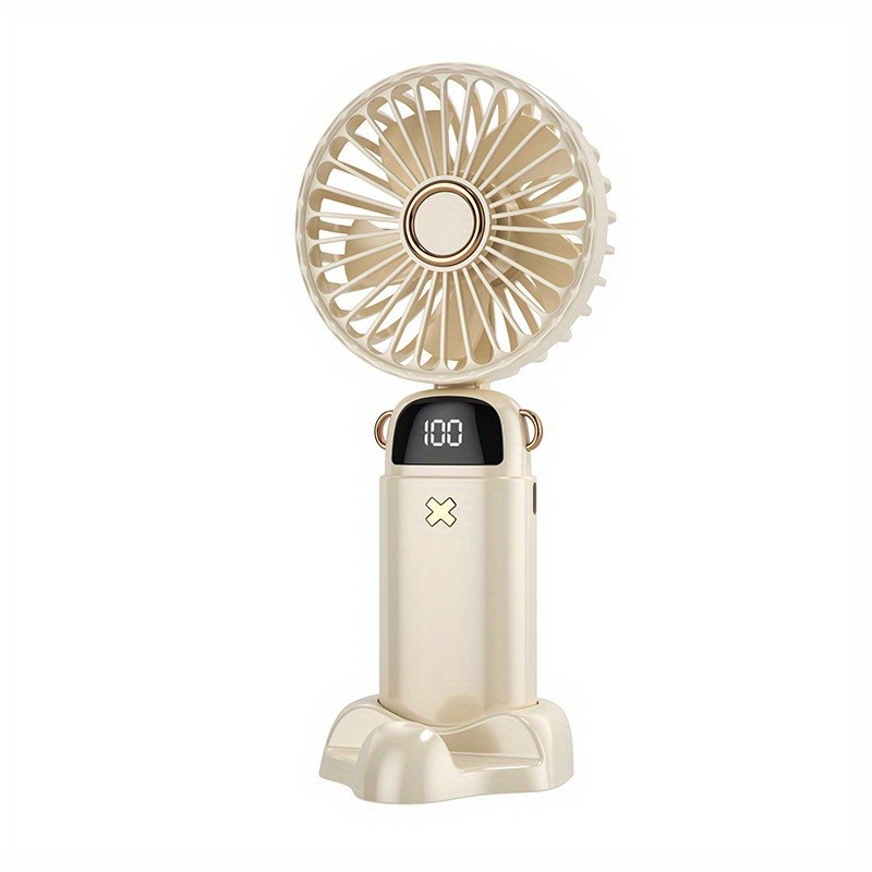 Upgraded USB Handheld Mini Digital Folding Fan with Large Capacity